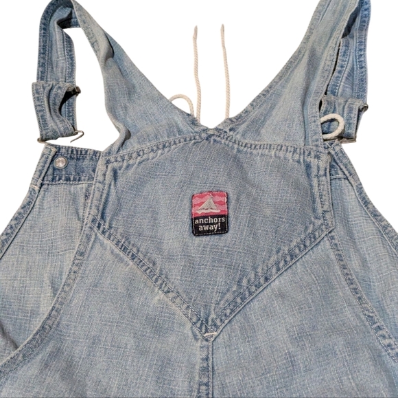 Vintage Disney Eeyore Overalls Shortalls L Anchors Away 90s Embroidered Retro - Picture 10 of 13